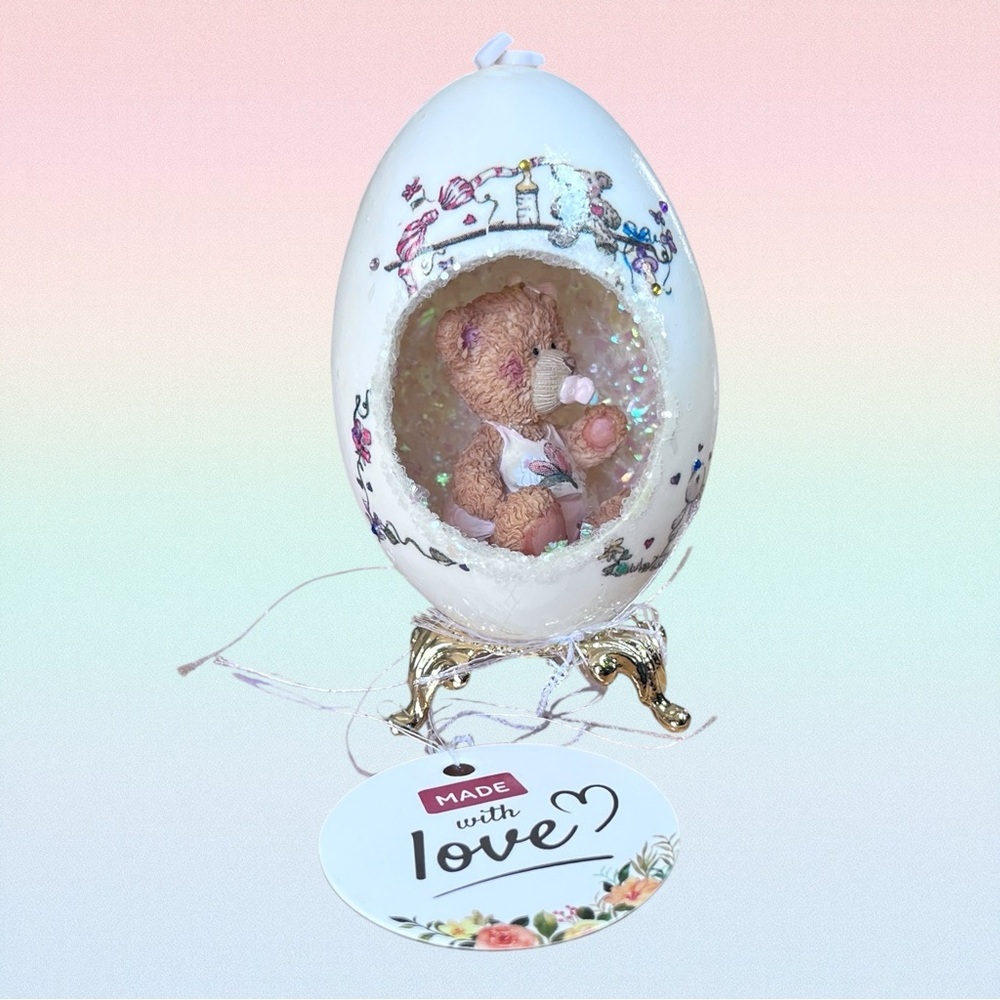 New 𝑯𝒂𝒏𝒅𝒎𝒂𝒅𝒆 Baby Decorative Goose Egg OOAK Gift